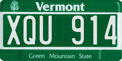 VT license plate XQU914