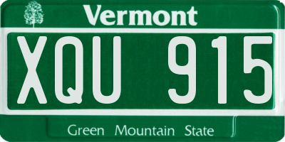 VT license plate XQU915