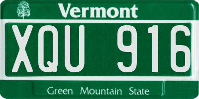 VT license plate XQU916