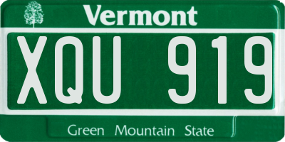 VT license plate XQU919