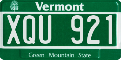 VT license plate XQU921