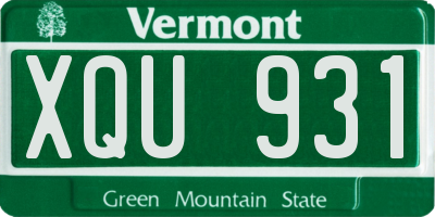 VT license plate XQU931