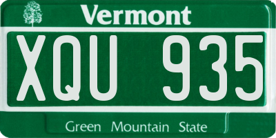 VT license plate XQU935