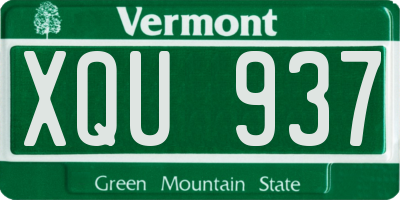 VT license plate XQU937