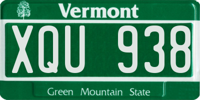 VT license plate XQU938