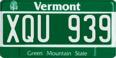 VT license plate XQU939
