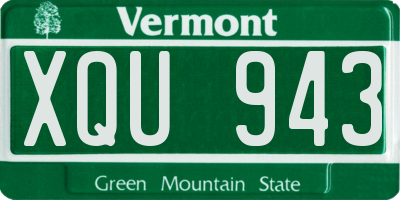 VT license plate XQU943