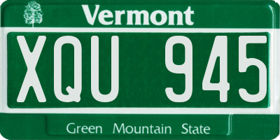 VT license plate XQU945