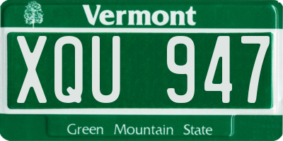 VT license plate XQU947