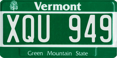 VT license plate XQU949