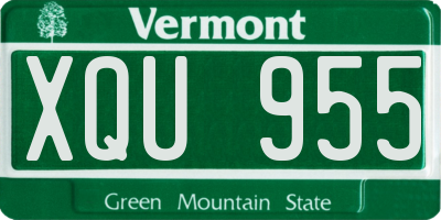 VT license plate XQU955