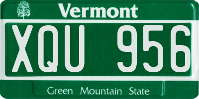 VT license plate XQU956