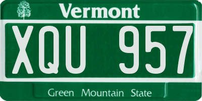 VT license plate XQU957
