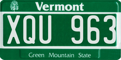 VT license plate XQU963