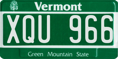 VT license plate XQU966
