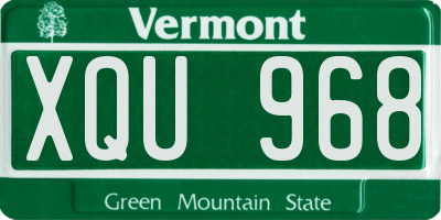 VT license plate XQU968