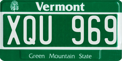 VT license plate XQU969