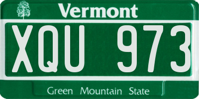 VT license plate XQU973