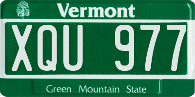 VT license plate XQU977