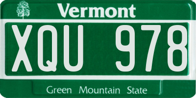 VT license plate XQU978