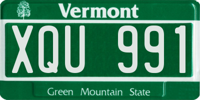 VT license plate XQU991
