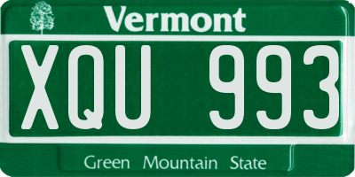 VT license plate XQU993