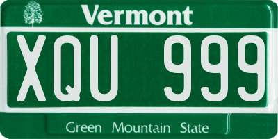 VT license plate XQU999