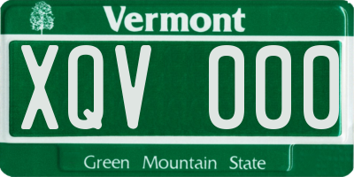 VT license plate XQV000