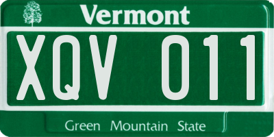 VT license plate XQV011