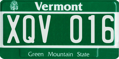VT license plate XQV016