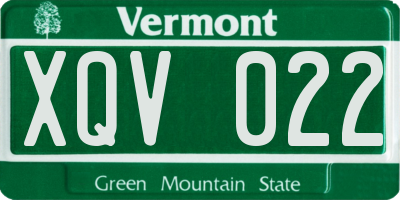 VT license plate XQV022