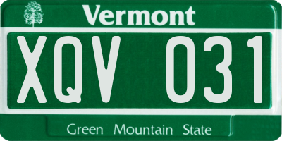 VT license plate XQV031