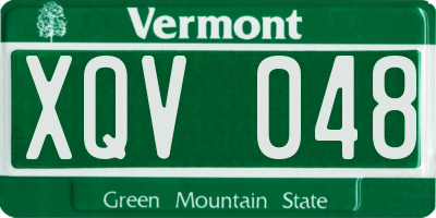 VT license plate XQV048