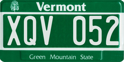 VT license plate XQV052