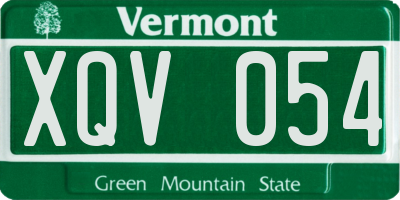 VT license plate XQV054