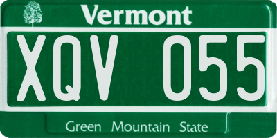 VT license plate XQV055