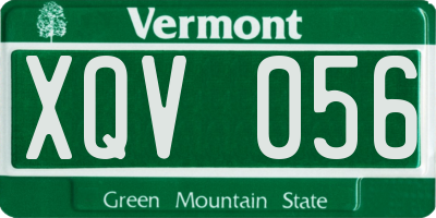 VT license plate XQV056