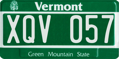 VT license plate XQV057