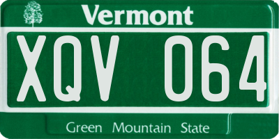 VT license plate XQV064