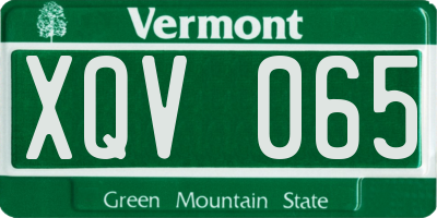 VT license plate XQV065