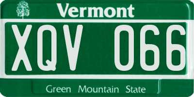 VT license plate XQV066