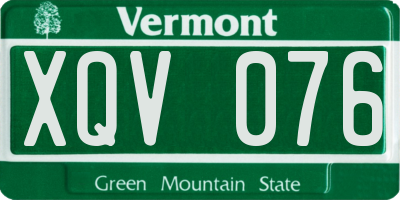 VT license plate XQV076