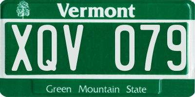 VT license plate XQV079