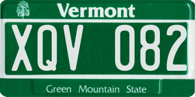 VT license plate XQV082
