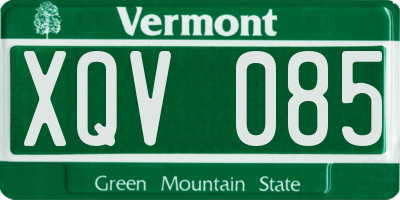 VT license plate XQV085