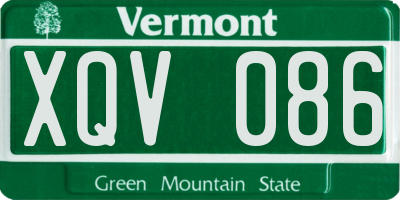 VT license plate XQV086