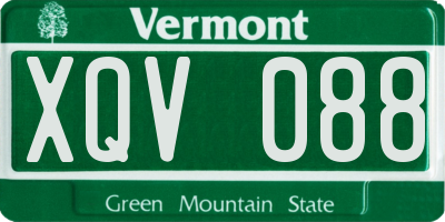 VT license plate XQV088