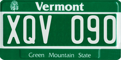 VT license plate XQV090