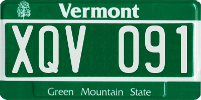VT license plate XQV091