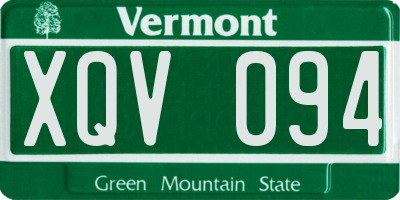 VT license plate XQV094